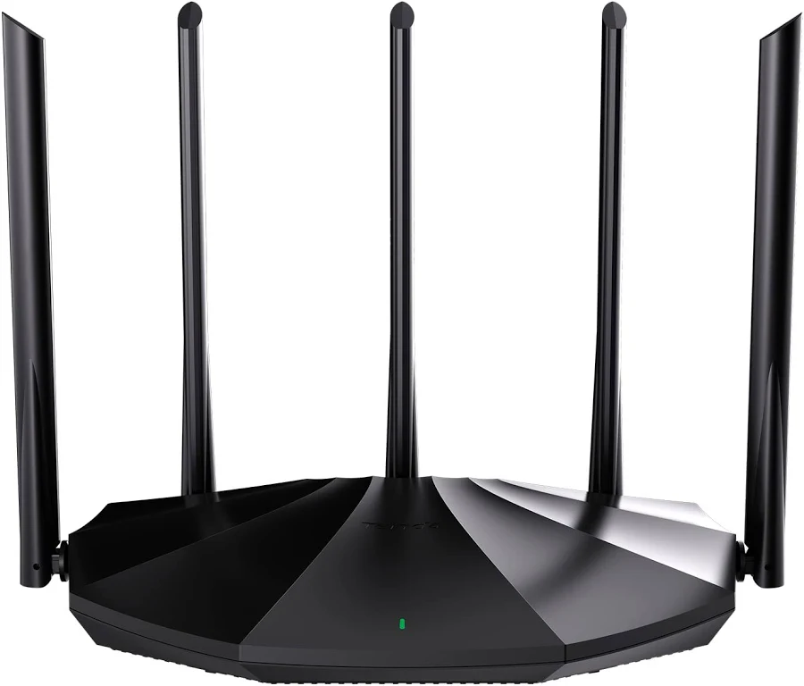 Router Wifi 6 Ax1500 Tenda Rx2pro Doble Banda/5 Antenas De Alta Ganancia De 6dbi/3 Puertos Lan Gigabit/wpa3+ofdma+mu-mimo/color Negro