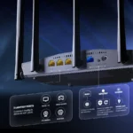 Router WiFi 6 Ax1500 Tenda Rx2Pro Doble Banda/5 Antenas De Alta Ganancia De 6Dbi/3 Puertos LAN Gigabit/Wpa3+Ofdma+Mu-MIMO/Color Negro