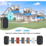 TIMBRE MOON INALAMBRICO/1 TRANSMISOR/1 RECEPTOR D881W-PL ALCANCE A 100 M/32 MELODIAS