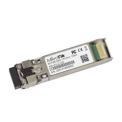 Transceptor Minigbic Xsfp+ Mikrotik Xs+31Lc10D 1G/10G/25G Lc Duplex Para Fibra Mono Modo 10 Kms