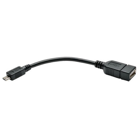 Cable Adaptador Tripp-Lite U052-06N – 0, 15 M, Micro-USB B, USB A, Macho/Hembra, Negro