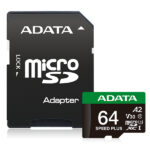 Memoria Microsdxc 64Gb Adata Ud64Gui3V30A2Sp-Ra1 Speed Plus Uhs-I/Con Adaptador