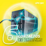 No Break Vorago UPS-301 Offline 480W/800Va 6 Contactos Entrada/Salida 110V-120V