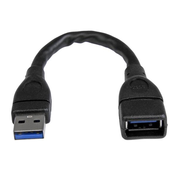 CABLE DE 15CM EXTENSOR USB 3.0 USB SUPERSPEED NEGRO