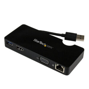 DOCKING STATION USB 3.0 A HDMI O VGA STARTECH USB3SMDOCKHV, USB 3.0 Y PUERTO ETHERNET GIGABIT NEGRO