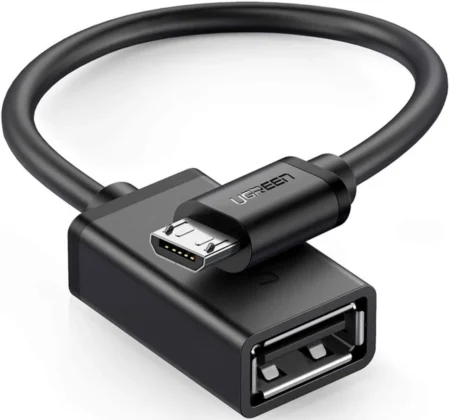 Cable Adaptador Micro USB Macho – Otg Hembra Steren USB-455 10Cm, Negro