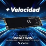 U. Estado Solido 256Gb Quaroni Nvme256,Mn28B M.2 NVMe, PCIE, 3.0X4, Lect 2000Mb, Escrit 1600Mb/S