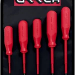 JUEGO DE 5 DESTORNILLADORES URREA 9700C 1000V/PUNTA DE PLANA Y PHILLIPS/ROJOS