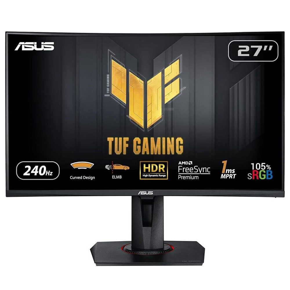 Monitor 27" Asus Tuf Gaming Vg27vqm Curvo Led/full Hd/hdmi/displayport/240hz/1ms