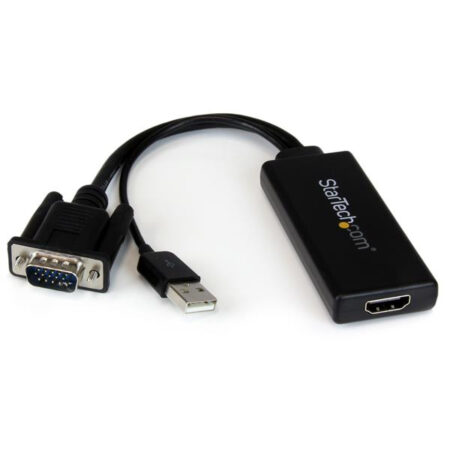 Adaptador Convertidor VGA A HDMI Con USB Audio Y Alimentacion