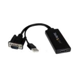 Adaptador Convertidor VGA A HDMI Con USB Audio Y Alimentacion