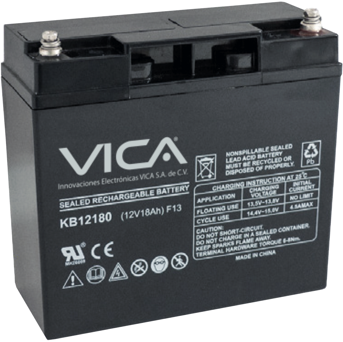 Bateria De Reemplazo Vica Vic12-18a De Plomo