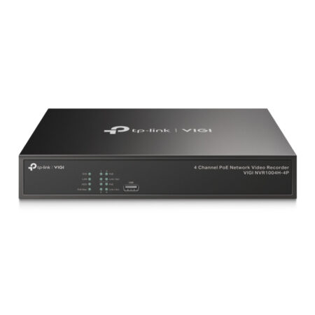 Nvr 4 Canales HDMI 4K Tp-Link Vigi Nvr1004H-4P/H.265 Onvif/Plug And Play Audio Bidireccional/Grabacion Continua 24/7/80Mbps