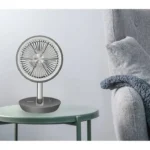 Ventilador Steren Fan-260Gr Con Bateria Recargable/Rejilla Rotatoria/Para Escritorio/Color Gris