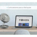 Ventilador Steren Fan-260Gr Con Bateria Recargable/Rejilla Rotatoria/Para Escritorio/Color Gris