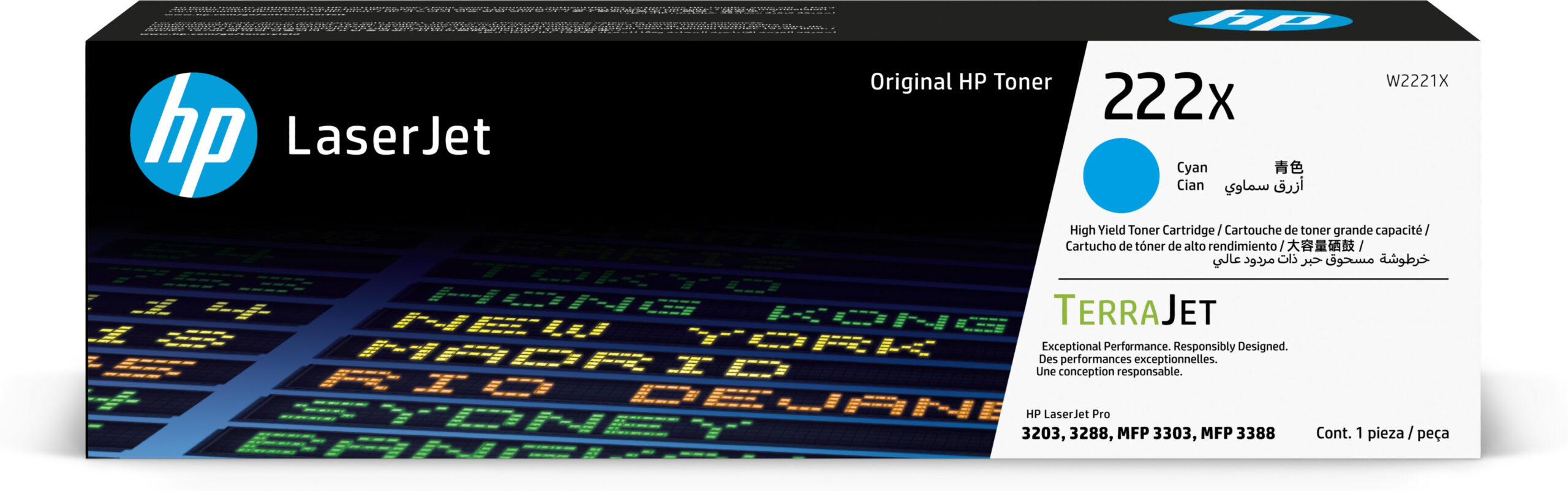 TONER HP W2221X COLOR CIAN/2,500 PAGINAS