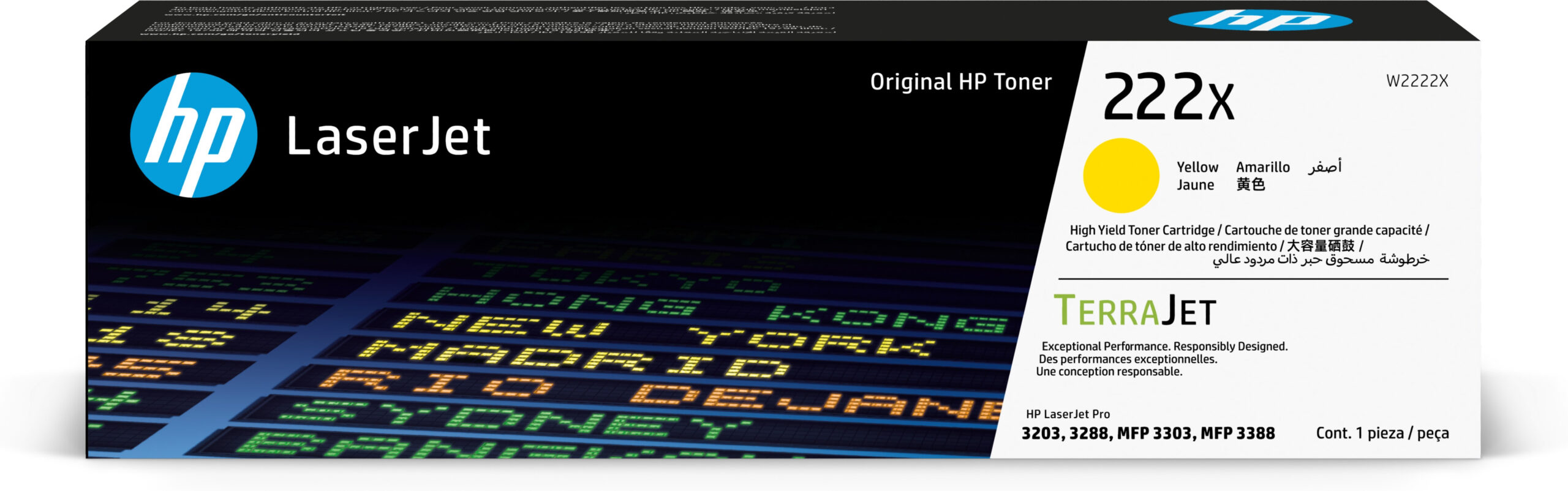 TONER HP W2222X COLOR AMARILLO/2,500 PAGINAS