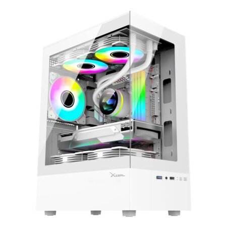 Gabinete Xzeal X-Zynergy M-ATX/Itx Xzgazny1W Espacios PCI 4 Espacios De Expansión Rgb, Blanco