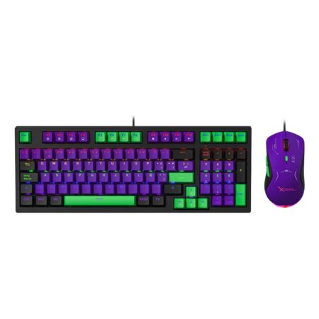 Kit Mouse Y Teclado Gamer Xzeal /Mecanico /Morado – Verde/ USB/ Rgb