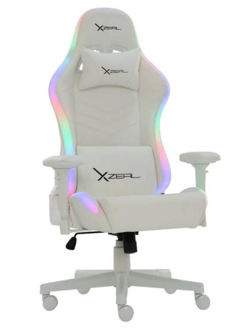 Silla Gamer Xzeal Rgb Xz15 Blan Ca Soporte Lumbar/Superior
