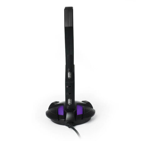 Yeyian Soporte Para Auriculares Gamer Overpower Negro - Mic Omnidireccional, Gama De Colores Custom, Vol Audifonos, Aud Y Mic, Usb Hub Yao-29201n