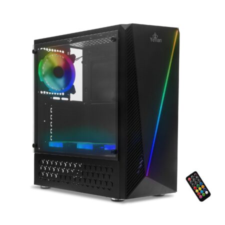 Yeyian Gabinete Gaming Crescent Master Media Torre ATX Micro Y Mini ATX, Compe Con Fuente ATX, GPU 325 Mm Inc 3 Vents Gran Flujo – Sku: Ych-Lar7-01Bk
