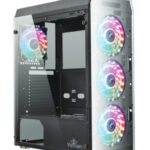 Yeyian Gabinete Gaming Krypton Series 3000 - Negro Itx, ATX Y Micro ATX, Inc3 Vent Argb 120Mm GPU 325 Mm, Panel Lateral De Cristal Mod. Ych-Mta7-01Bk