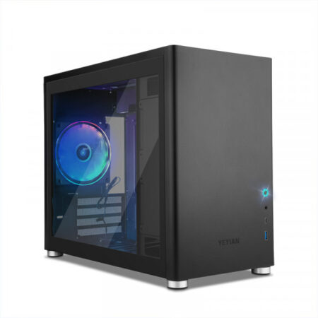 Yeyian Gabinete Gamer Hussar Micro ATX – Panel Lateral Cristal Templado, ATX, Dtx Y Mini ATX, GPU 350Mm, Hasta 6 Ventiladores No Inc Mod. Ycm-Atxaw-01