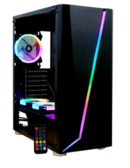 Yeyian Gabinete Gamer Armageddon Serie 2200 – ATX Y Micro ATX 7 Espacios De Expansion, 3 Vent, Opcion A Colocar Mas, Control Remoto, Mod. Yga-68809