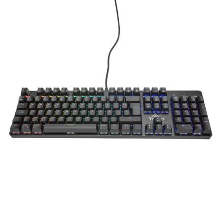Yeyian Teclado Mecanico Gamer Kusari Switch Azul – 105 Teclas Rgb Con Opcion A Cambiarlas, Material Resistente, USB, Descansa Manos, Mod. Ykm-Ergb-02