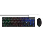 Yeyian Kit De Teclado Y Mouse Phoenix - Teclado 104 Teclas Retroiluminacion LED, Silenciosas, Mouse Ilum LED 4 Botones, 2400 Dpi Serie 2001 Ykp-20705