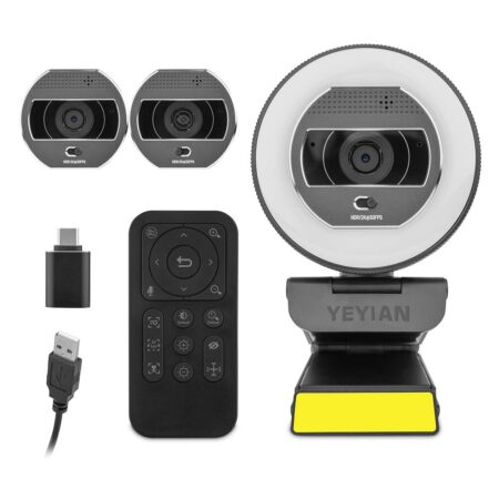 Webcam Flexcam Para Streaming Yeyian Ypw-Qhdaf-M1 2K/USB/Control Remoto/Negro