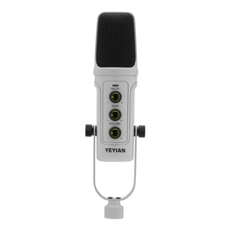 Yeyian Microfono Condensador Kit Streaming Agile Nl, Bco, Brazo Tijera, Soporte U, Mont Antichoque, Filtro, Montaje En Mesa,USB B-USB A Ysa-Uchq-02
