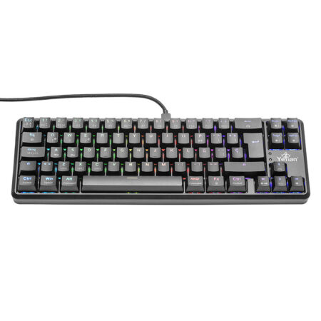 Yeyian, Teclado Gamer Akil S3500, Switch Azul, 69 Teclas, Anti Ghosting Y N-Key, LED Rgb De Arcoiris, 18 Efectos, Ip42, USB, Bateria Int Ytm-28210B