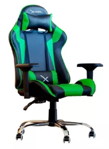 Silla Gamer Stylos Xzeal X10 Negro-Verde, C/Reposabrazos 4D/Hasta 115Kg, Zxsxz10Y