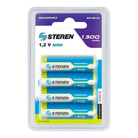 Bateria Recargable Steren Bat-Nm-Aa Tipo Aa, 1.2V, Nimh, 600 mAh, 4 Piezas