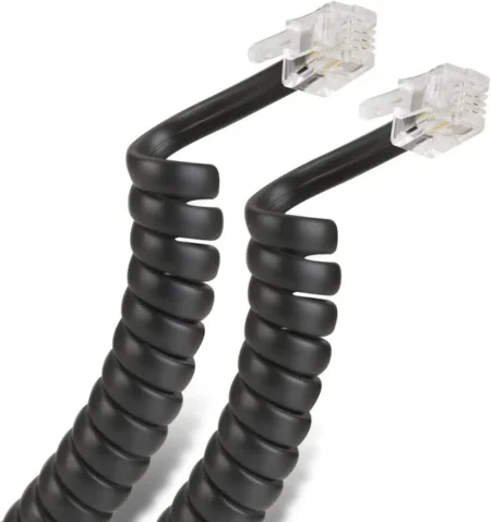 Cable Telefonico Espiral Steren 302-015N Plug A Plug Rj9, 4.5M, Negro