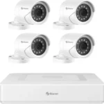 Kit Dvr 6 Canales Steren Cctv-944/HDD, 4 Camaras Bullet, Con HDD De 1Tb H.265 HDMI/VGA/USB, Color Blanco