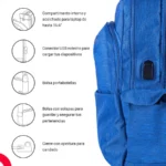 MOCHILA PARA LAPTOP 15.6″ TECHZONE TZ21LBP10 COURAGE/NYLON/POLIESTER/COLOR AZUL