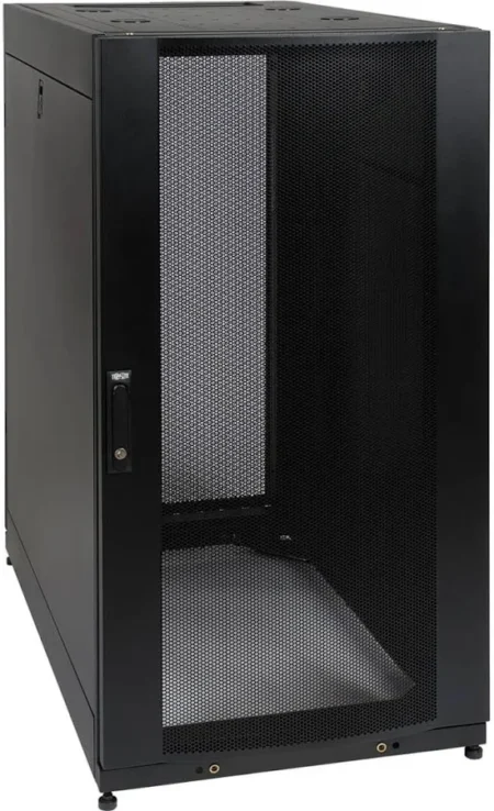 Gabinete 19″ 24U Tripp Lite Sr24Ub Profundidad Media/Puertas Frontal Y Trasera Reversibles Y Con Cerradura/Color Negro