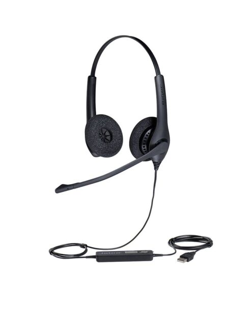 Diadema Audifonos C/Microfono Alambricos Jabra Biz 1500 Duo/USB/Negro/Cancelacion De Ruido/1559-0159