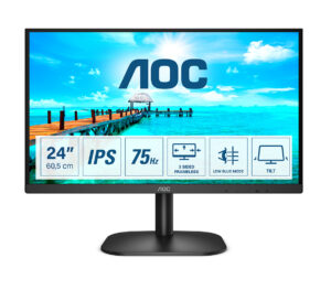 MONITOR LED IPS AOC 24 24B2XH /NEGRO/HDMI Y VGA/16:9/1920X1080/75HZ/100X100 MM/250C/M2/FLICKERFREE