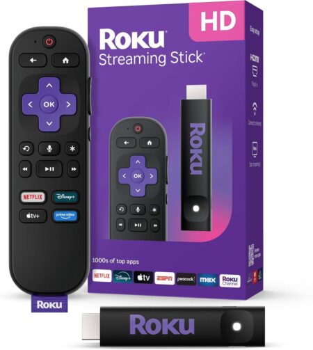 Roku Streaming Stick HD 3840R/HDMI/WiFi/Doble Banda/Negro