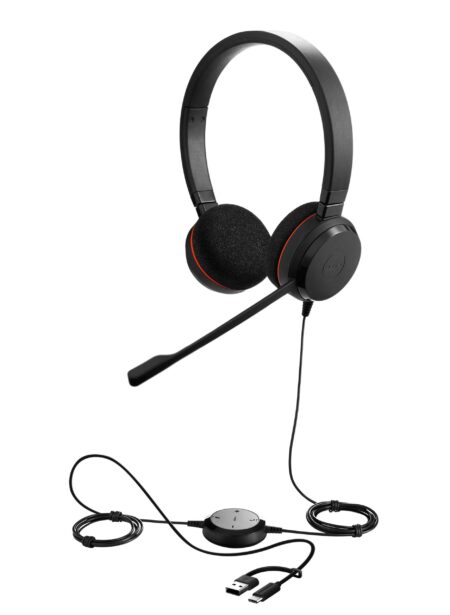 Jabra Evolve 20 Stereo Ms, USB C/A Adapter Sku: 4999-823-169