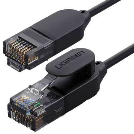 Cable De Red Utp Cat6A De 10 Metros Ugreen 70656 Ultra Delgado/Color Negro