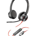 DIADEMA AUDIFONOS C/MICROFONO ALAMBRICOS POLY BLACKWIRE 8225/2.2M/USB-C/A/CONTROL PARA LLAMADAS/COLOR NEGRO-NARANJA/8X223AA