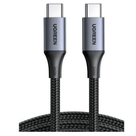 Cable USB-C A USB-C Ugreen 90440/2M/240W/Nylon Trenzado/Color Negro