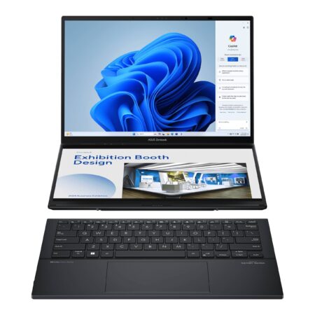 Laptop ASUS Zenbook Duo Ux8406Ca 14″/Intel Core Ultra 9 285H/32Gb RAM/1Tb SSD/USB/HDMI/DP/2880X1800/Win 11 Pro/Gris Oscuro/90Nb14X1-M00Dy0