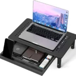 Base Para Monitor De Escritorio/Elevador Ajustable/23Cm Ancho/37Cm Largo/Acero/Color Negro