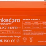 Bateria Linkedpro Lk7.512Fr/12V/7.5Ah/Ul/Agm/Vida Util Promedio De 5 Años/Retardante A La Flama/Incluye Adaptador
